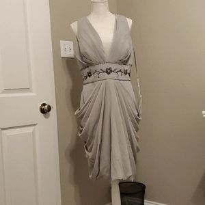 Semi Formal Low Cut V neck Dress